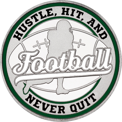 White "Football" with Dark Green Outer Circular Borders